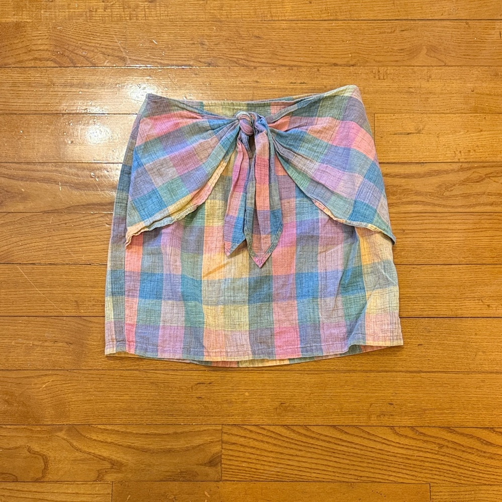 Guess Pastel Plaid Mini Skirt